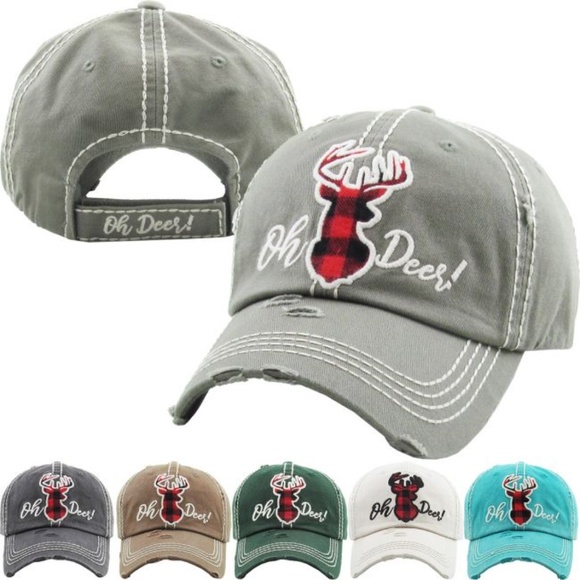 PLAID OH DEER WASHED VINTAGE BALLCAP - Picture 8 of 11